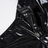 2025 Fashion Low-Rise Smooth Leather Flared Trousers