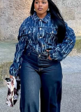 Casual Distressed Long-sleeved Denim Jacket