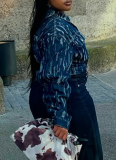 Casual Distressed Long-sleeved Denim Jacket