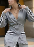 Stylish and Casual Workwear Style Solid Color Trousers Two-piece Set