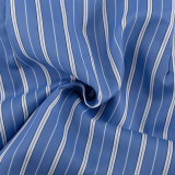 Fashionable Striped Collared Long-sleeved Shirt and Skirt Set