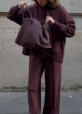 New Casual Long-sleeved Sweatshirt and Loose-fitting Pocket Pants Two-piece Set