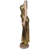 Sexy Halter Neck Gold Chain Pleated Bodycon Dress