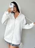 Casual Knitted Striped Cardigan Hooded Sweatshirt with Bow