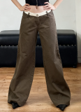 Stylish and Casual Low-waisted Loose-fitting Drape Jeans