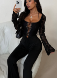 Sexy Cutout Eyelet Lace Patchwork Jumpsuit