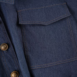 Stylish and Casual Collared Button-down Bodycon Denim Short Dress