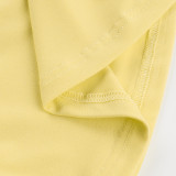 Casual Solid Color Versatile Square Neck Pleated Basic Suit