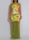 Fashionable Halter Neck Printed Backless Sleeveless Tassel Dress