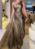 Sexy Radiating Pleats Off-shoulder Dress