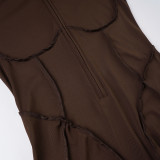 Sexy and Functional Reverse-segmented Slim-fit Sports Jumpsuit