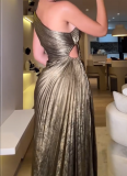 Sexy Radiating Pleats Off-shoulder Dress