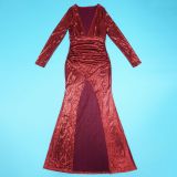 Sexy V-neck Long-sleeved Slit Evening Dress