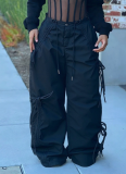 New Style Bow Tie Loose Women's Drawstring Cargo Pants