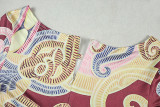 Stylish Printed Comfortable Round Neck Long Sleeve Slim Fit Jumpsuit