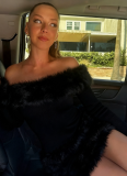 Sexy Off-the-shoulder Backless Fitted Plush Patchwork Dress