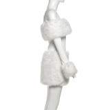 Sexy Off-the-shoulder Backless Fitted Plush Patchwork Dress