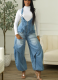 2025 Casual Zipper Denim Wide-Leg Overalls