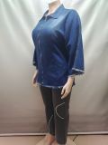 Stylish Loose-fitting Collared Batwing Sleeve Jacket