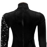 Stylish and Elegant Velvet Rhinestone Dress