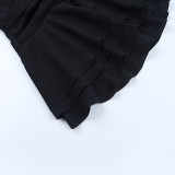 New Sexy Hollow-out Ruffled Long-sleeved Short Dress