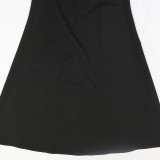 Fashionable Rhinestone-embellished High-neck Bodycon Maxi Dress