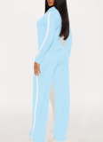 Stylish Color-blocked Hooded Two-piece Set