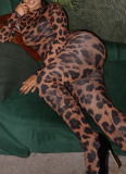 New Digital Print Long-sleeved Fitted Top and Slim-fit Pants Set