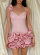Sexy Strappy Dress With 3D Ruffled and Voluminous Skirt