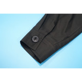 Stylish Zippered Cardigan Long-sleeved Top and Cargo Pants Set