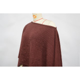 Stylish Pleated One-shoulder Top and Trousers Solid Color Casual Set