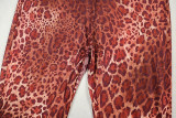 2025 Fashion Leopard Print Cardigan Waist-Defining Top and Loose Pants Set
