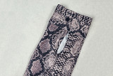 2025 Fashion Snake Print Bodycon Flared Pants Set