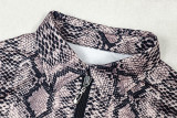 2025 Fashion Snake Print Bodycon Flared Pants Set