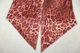 2025 Fashion Leopard Print Cardigan Waist-Defining Top and Loose Pants Set