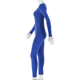 2025 Solid Color Hollow Out Metal Ring Tight-fitting Bodysuit