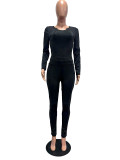 Autumn/Winter Slim-Fit Stretch Yoga Suit Home and Casual Sportswear Set