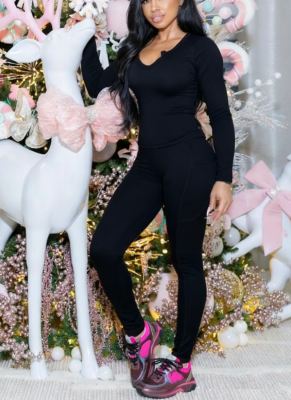 Autumn/Winter Slim-Fit Stretch Yoga Suit Home and Casual Sportswear Set