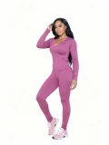 Autumn/Winter Slim-Fit Stretch Yoga Suit Home and Casual Sportswear Set
