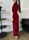 New Stylish Long-sleeved Jumpsuit With A Half-buttoned Front and Elasticated Waist