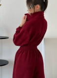 New Stylish Long-sleeved Jumpsuit With A Half-buttoned Front and Elasticated Waist