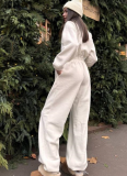 New Stylish Long-sleeved Jumpsuit With A Half-buttoned Front and Elasticated Waist
