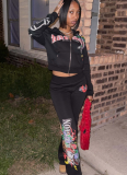 Stylish and Casual Printed Sweatshirt and Sweatpants Set