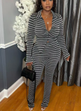 2025 Autumn/Winter New Collection Striped Two-Piece Set