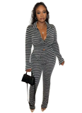 2025 Autumn/Winter New Collection Striped Two-Piece Set