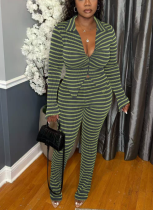 2025 Autumn/Winter New Collection Striped Two-Piece Set