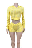 2025 Fashionable Slim-Fit Printed Zip-Up Cardigan and Shorts Set