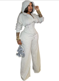 Stylish and Unique Belted Waist Casual Pants Set (with boning)