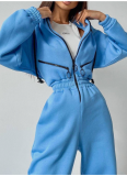 2025 Fashionable Sporty Casual Hooded Jumpsuit