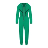 2025 Fashionable Sporty Casual Hooded Jumpsuit